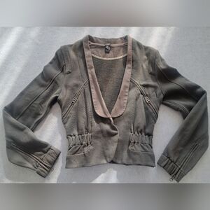 Free People Army Green Blazer Jacket